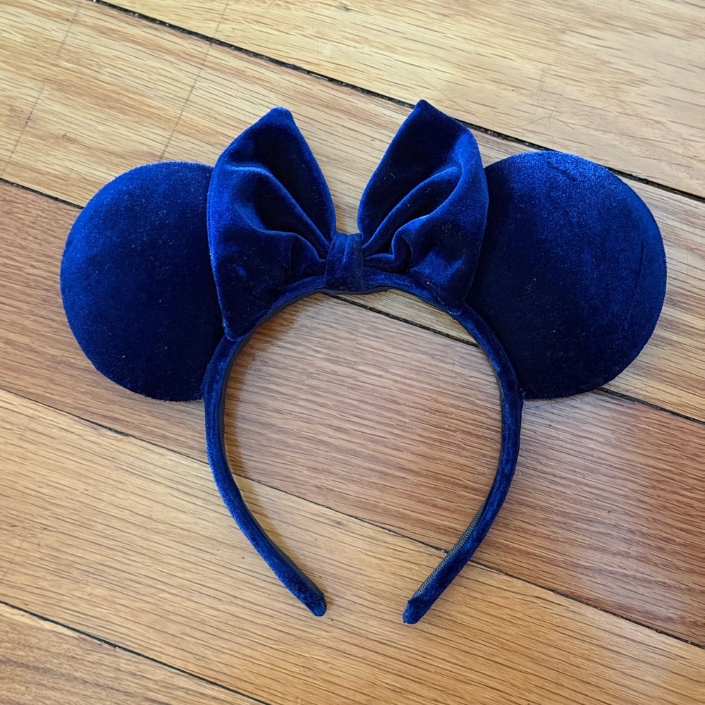 Handmade Velvet Blue Mouse Ear Headband